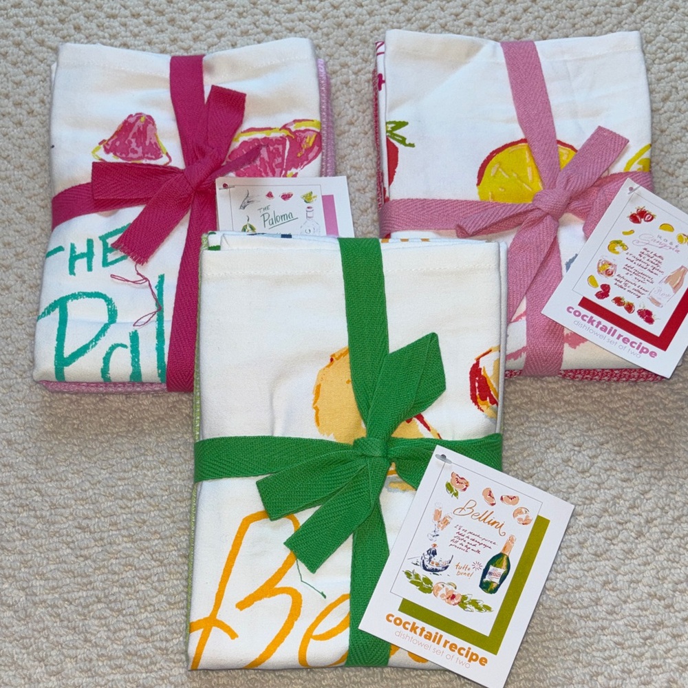 Cocktail Recipe Dish Towels Sets